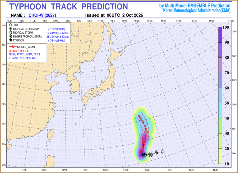 Typhoon track prediction image (Click to view other sized image.)
