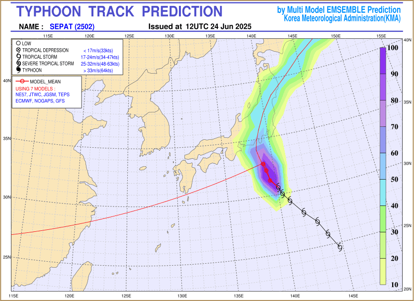 Typhoon track prediction image (Click to view other sized image.)
