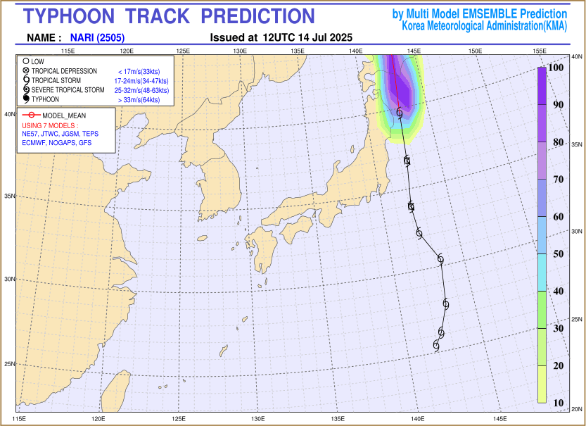 Typhoon track prediction image (Click to view other sized image.)