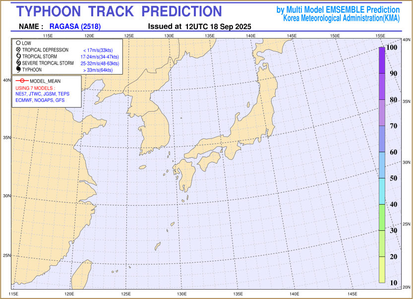 Typhoon track prediction image (Click to view other sized image.)
