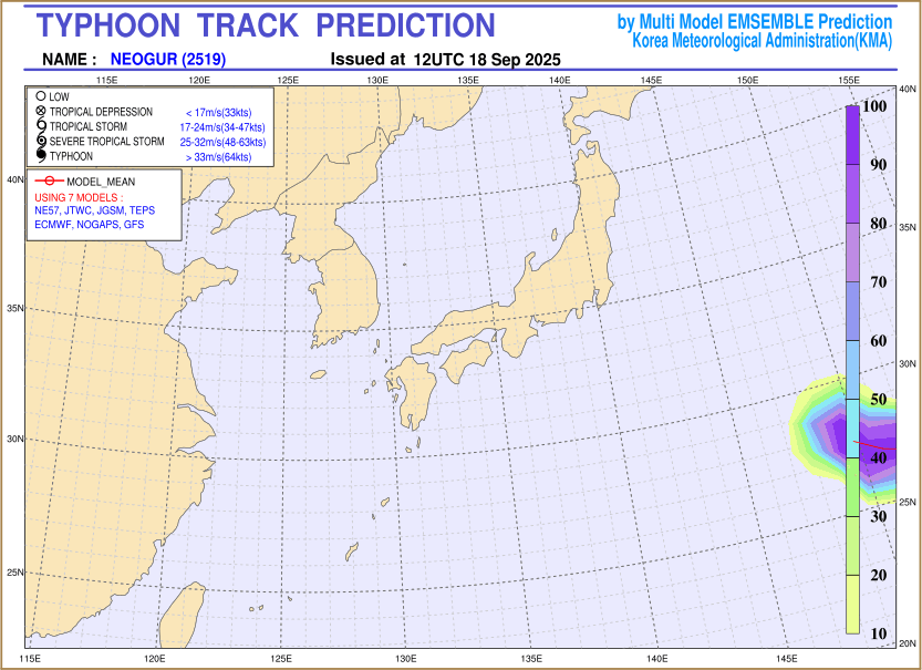 Typhoon track prediction image (Click to view other sized image.)