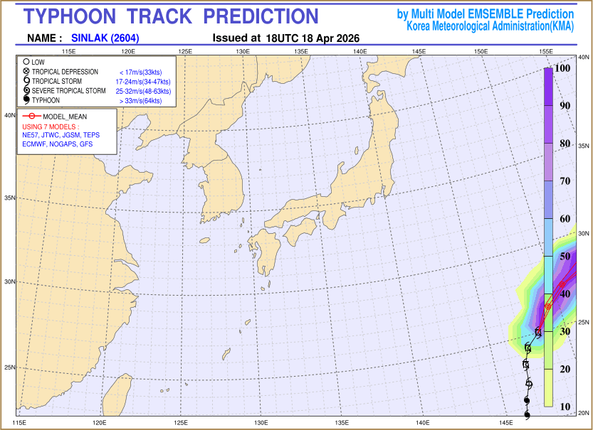 Typhoon track prediction image (Click to view other sized image.)