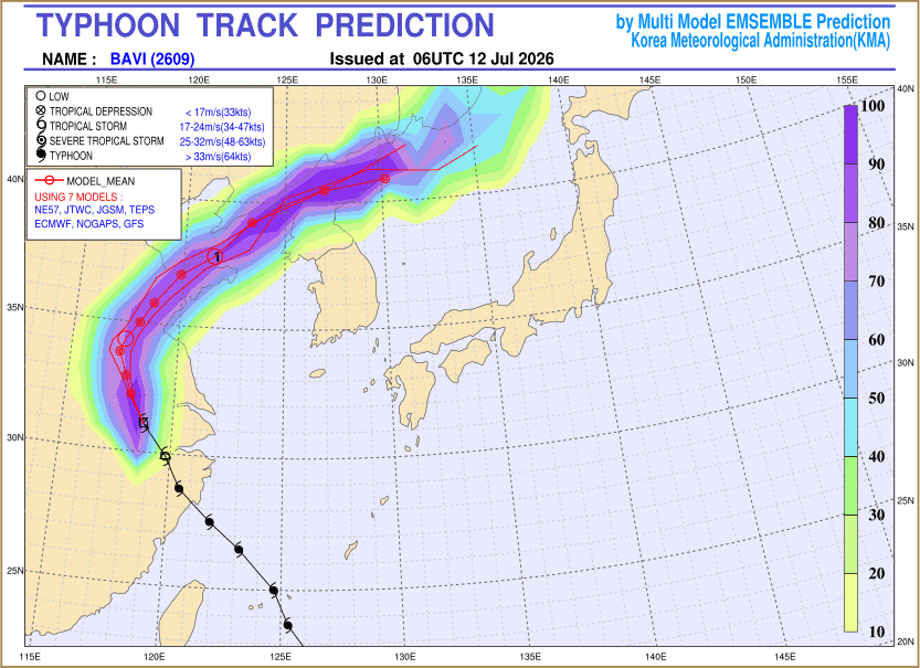 Typhoon track prediction image (Click to view other sized image.)