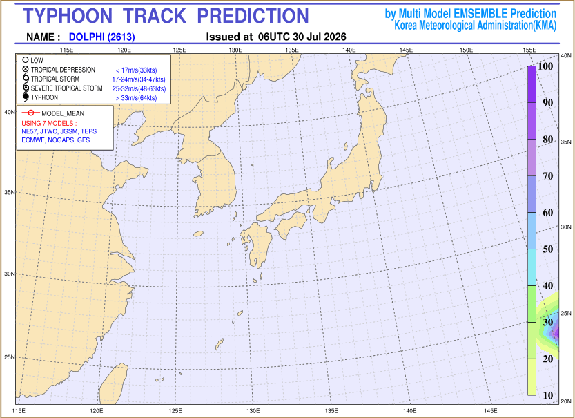 Typhoon track prediction image (Click to view other sized image.)