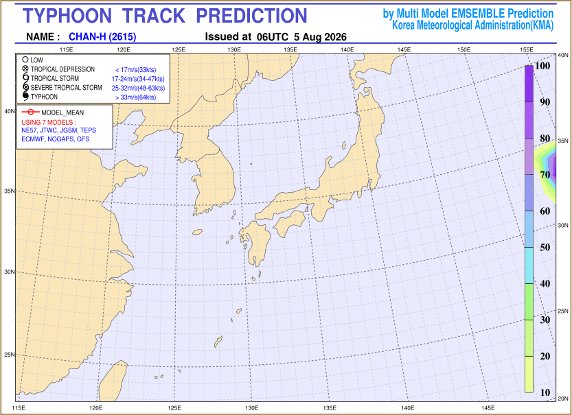 Typhoon track prediction image (Click to view other sized image.)