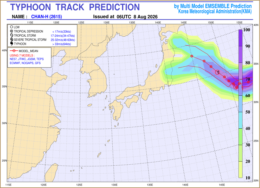 Typhoon track prediction image (Click to view other sized image.)