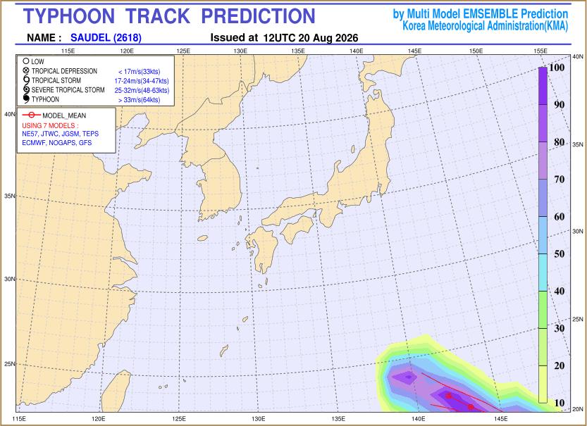 Typhoon track prediction image (Click to view other sized image.)