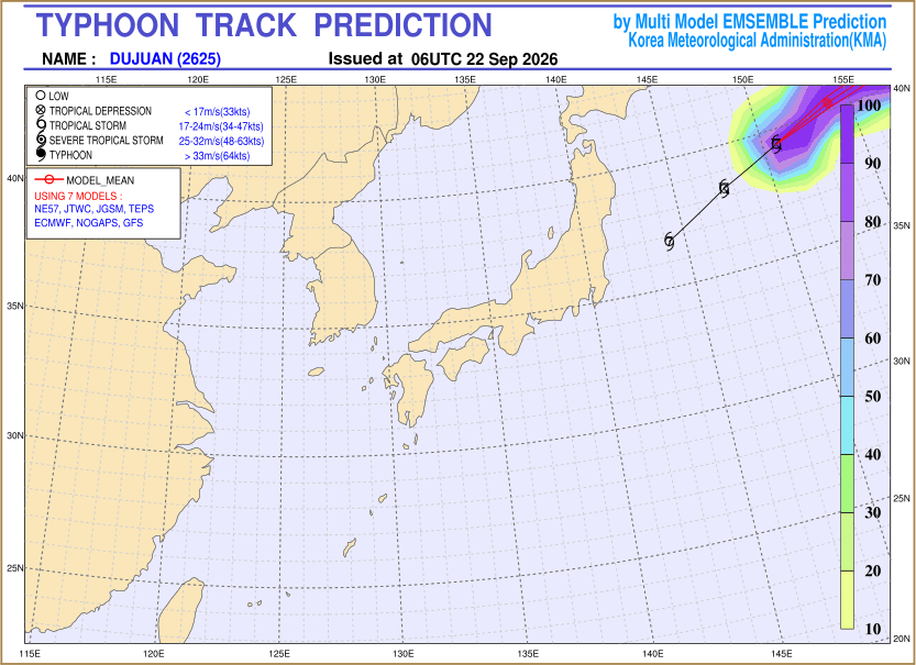 Typhoon track prediction image (Click to view other sized image.)