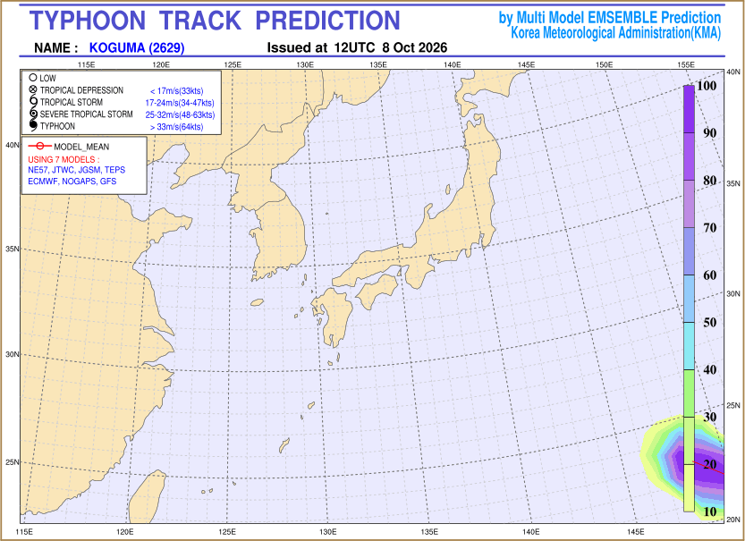Typhoon track prediction image (Click to view other sized image.)