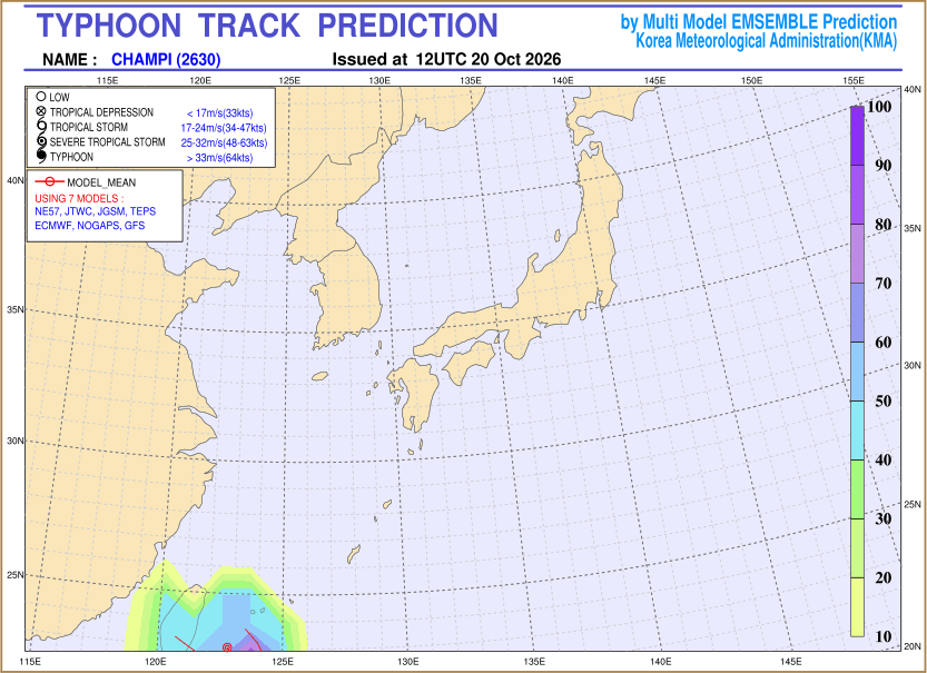 Typhoon track prediction image (Click to view other sized image.)
