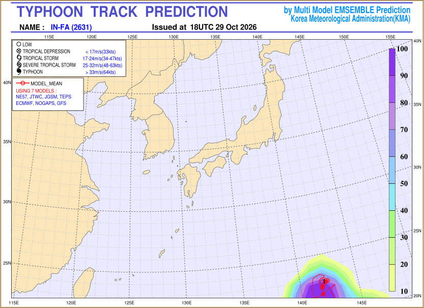Typhoon track prediction image (Click to view other sized image.)