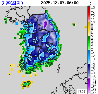 일 최저기온 분포도