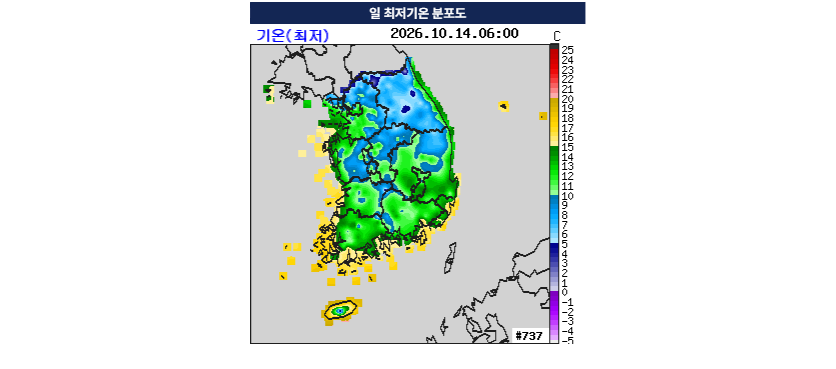 일 최저기온 분포도