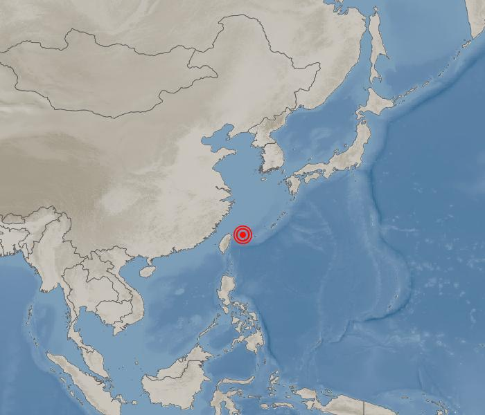 대만 타이베이 동쪽 195km 해역 지도