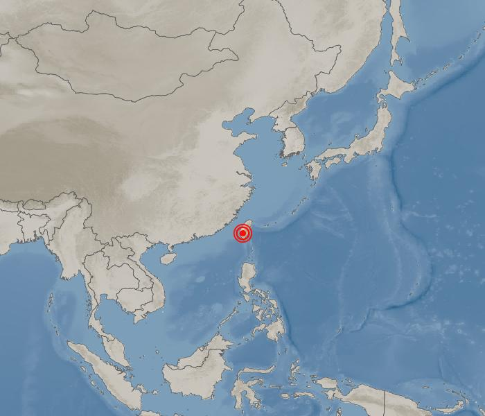 지진 발생위치 대만 자이시 남쪽 37km 지역