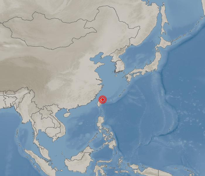 지진 발생위치 대만 이란현 북동쪽 22km 해역