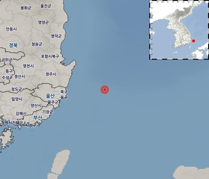 지진 발생위치 울산 동구 동북동쪽 51km 해역