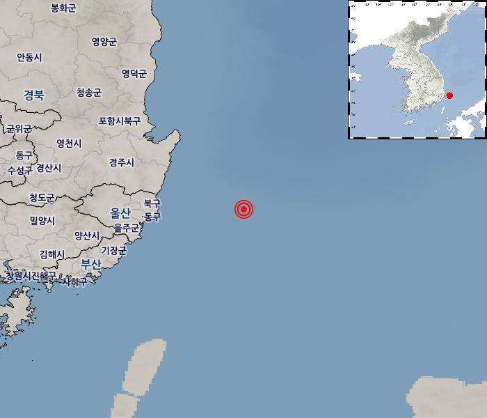 지진 발생위치 울산 동구 동쪽 49km 해역