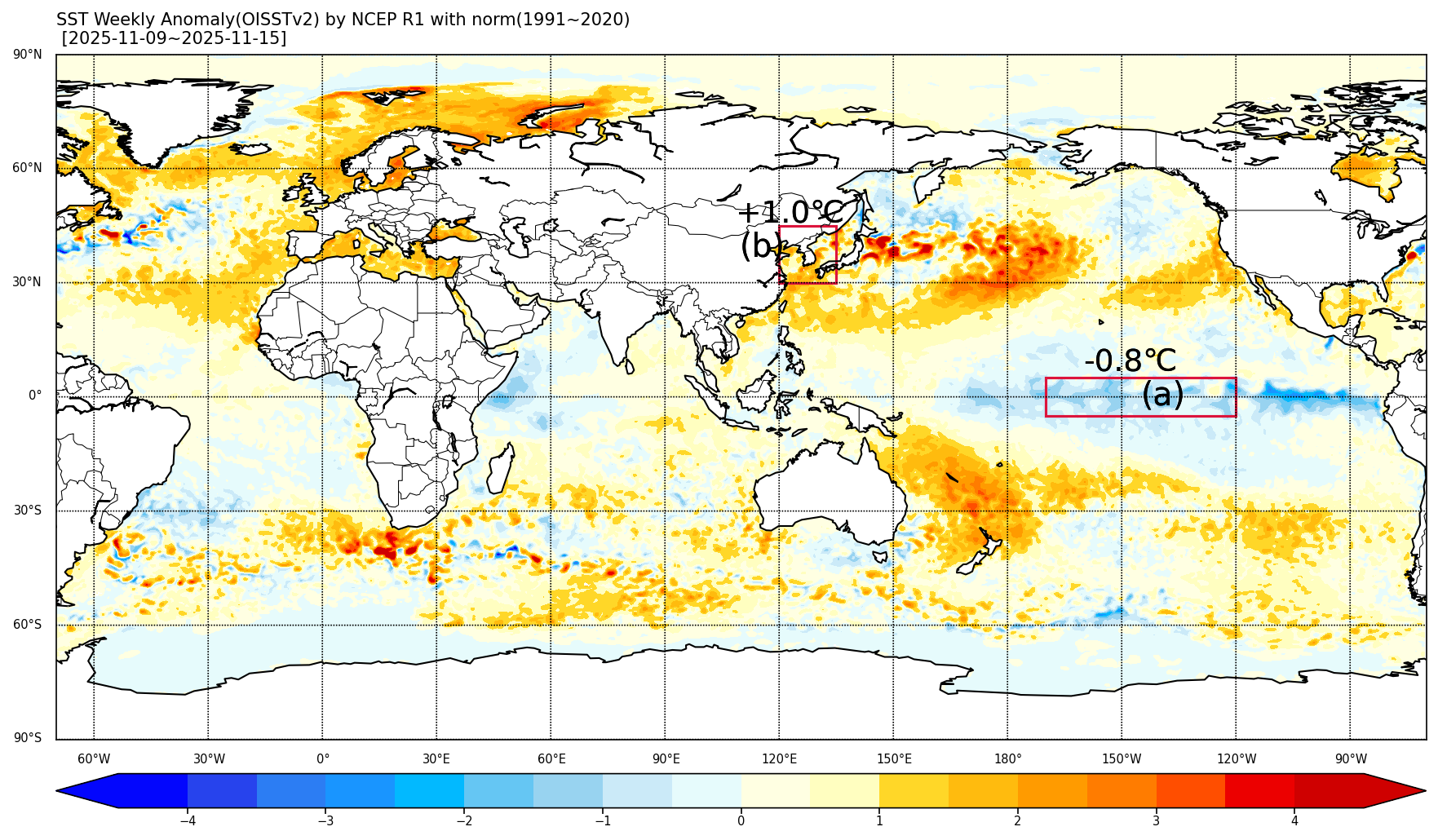 
				  최근 주간(11월9일~11월15일) 해수면온도 현황 
			